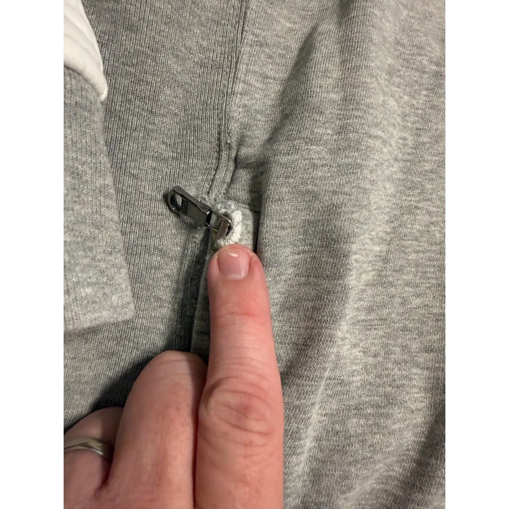 Polo Ralph Lauren Mens XXL Grey Full Zip Track Jacket White Sleeve Stripe Pony